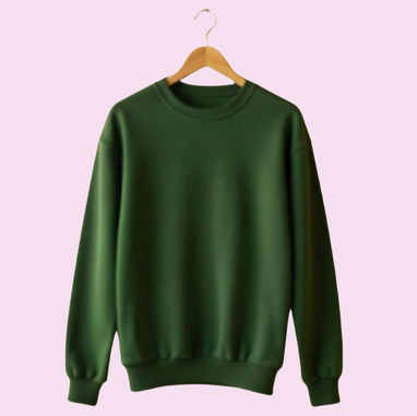 Unisex Solid Olive Green sweatshirt