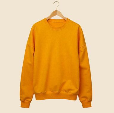 Unisex Solid Mustard Yellow Sweatshirt