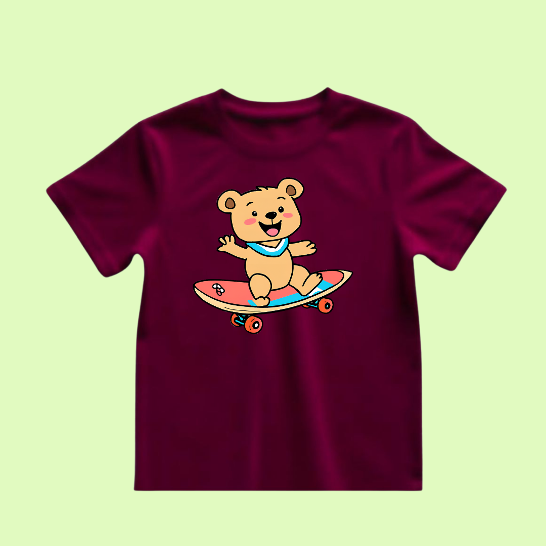 kids teddy surfing tshirt