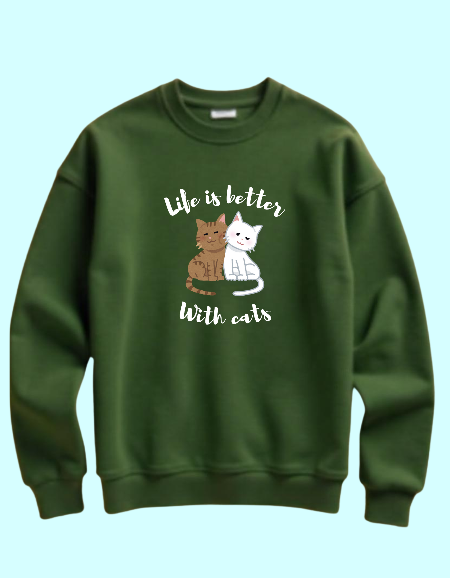 I feel better with cats sweatshirt for women