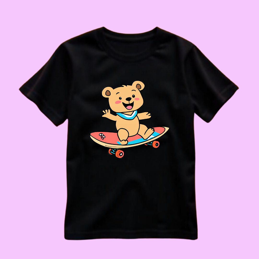 kids teddy surfing tshirt