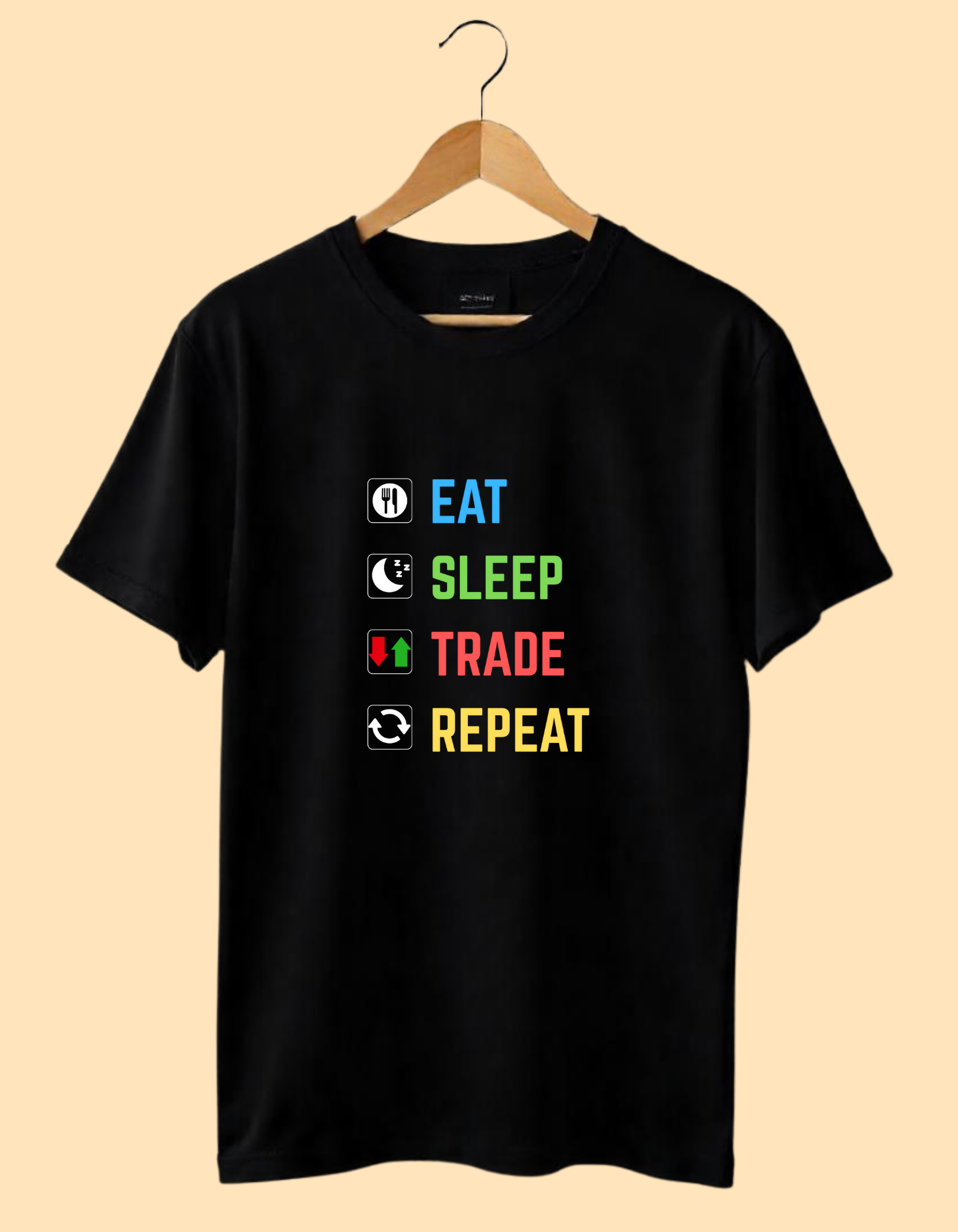 Eat sleep trade repeat Half Sleeves Tshirt