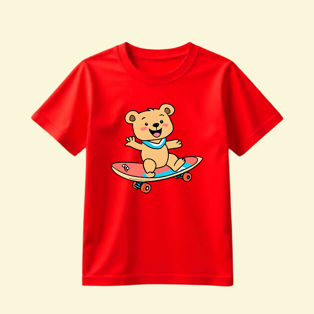 kids teddy surfing tshirt