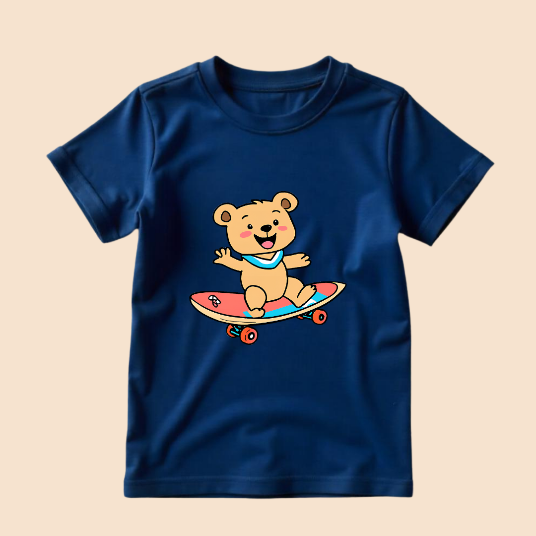kids teddy surfing tshirt