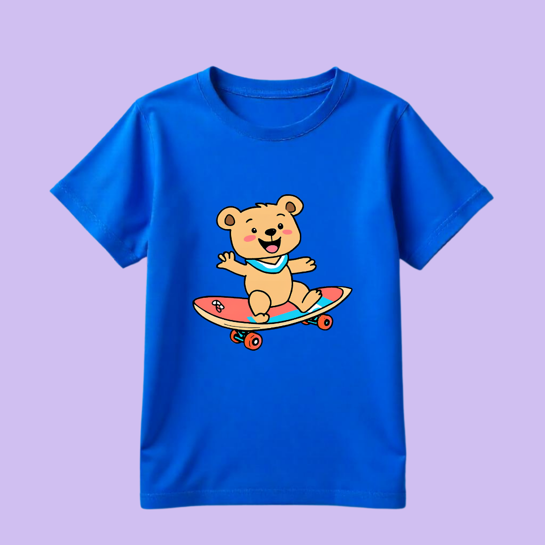kids teddy surfing tshirt