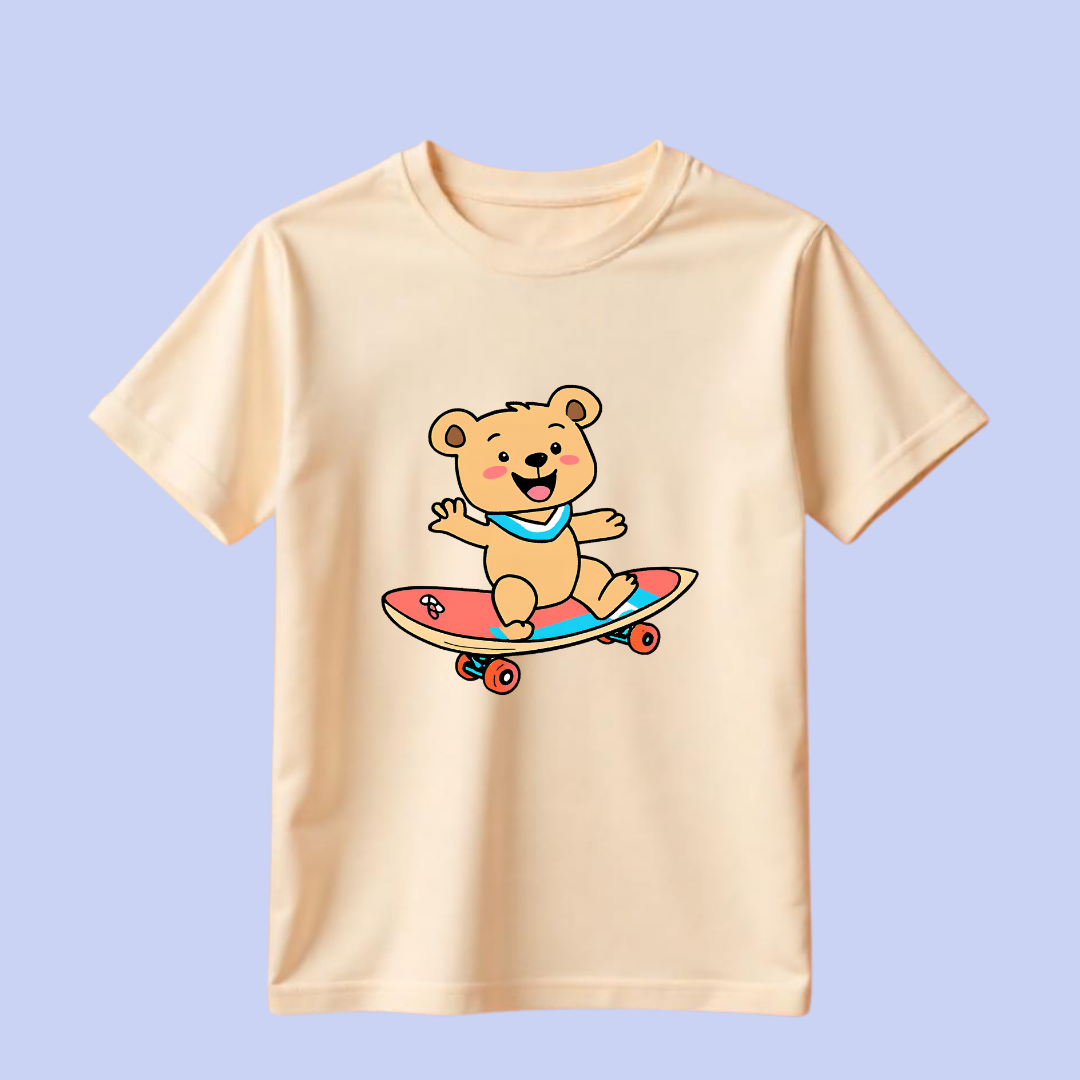 kids teddy surfing tshirt